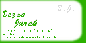 dezso jurak business card